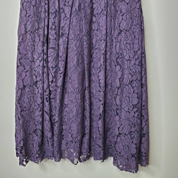 Asos High Neck Halter Lace Dress Navy Size 10 - Picture 3 of 9